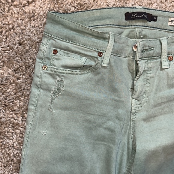 Level 99 mid rise lulu roll up crop size 26 - mint green - Picture 3 of 6